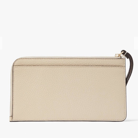 Kate Spade Medium Lucy Colorblock L-Zip Wristlet Pebble Leather 
Light Sand 
NWT - Picture 3 of 16